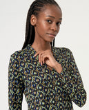 Surkana straight knee dress V-neckline green 564SEMA712-61