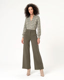 Surkana straight trousers high waisted khaki 554NERA517-62
