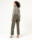 Surkana straight trousers high waisted khaki 554NERA517-62