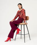 Surkana straight trousers high waisted purple 554NERA517-43