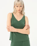 Surkana strappy V-neck top khaki 524ESAL013-62