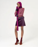 Surkana striped jumper turtleneck flared cuffs purple 564ALZE231-43