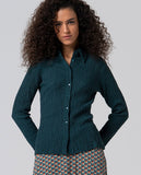 Surkana textured shirt bottle green 565MATI114-67