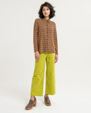 Surkana wide shirt with slits on the side brown 553CAFO114-70