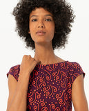 Surkana wide t-shirt with short sleeves and wide collar maroon 524GICO013-41