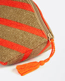 Surkana woven striped trapeze toiletry bag orange 24MAGI122-20