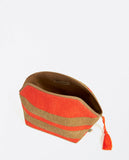 Surkana woven striped trapeze toiletry bag orange 24MAGI122-20