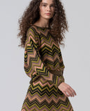Surkana zig-zag knit sweater green 565NIUX231-61