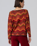 Surkana zig-zag knit sweater maroon 565NIUX231-41