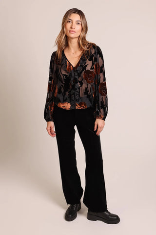 Traffic People Frill blouse black BRO12747001
