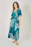 Traffic People charlie wrap dress blue TOR12821033