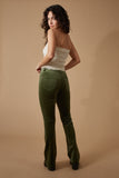Traffic People kick flare trousers green CBT12131018