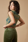 Traffic People kick flare trousers green CBT12131018