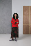Zilch sweater V neck Tomato 52AWN30.115-1,346