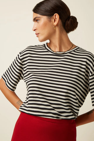 King Louie boxy top chopito stripe black