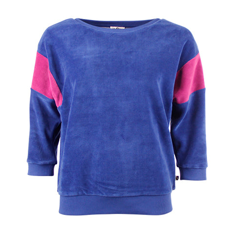 Chills and Fever shirt sweater ona velvet sodalite blue