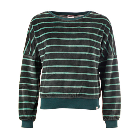 Chills and Fever sweater lima velvet stripes ponderosa/fir