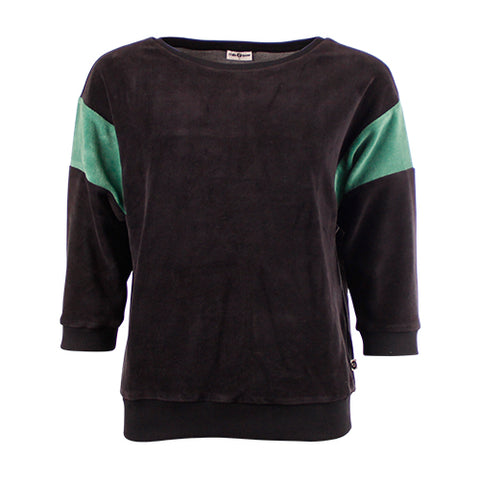 Chills and Fever shirt sweater ona velvet jet black