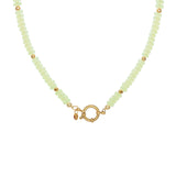 Madam the label Ketting sammie big lichtgroen goud