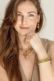 Madam the label Ketting sammie big lichtgroen goud