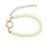 Madam the label Armband sammie big lichtgroen goud