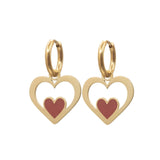 Madam the label Oorringen (twisted) red heart goud