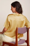King Louie Evelina Crop Blouse Star Satin champagne