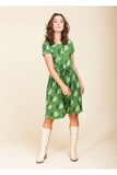 4 Funky Flavours Farewell My Summer Love 20S5909: Groene jurk met korte mouw en bijpassend riempje