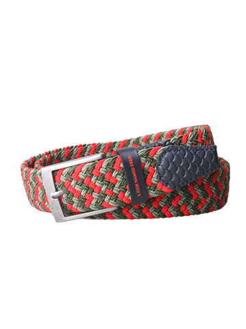 A Fish Named Fred braided elastic belt green red multi color green 9877-72