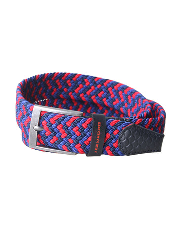 A Fish Named Fred braided elastic belt navy red blue 9878-71