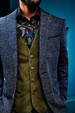 A Fish Named Fred waistcoat baby rib olive green 21.02.138: groene gilet van corduroy