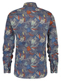 A Fish Named Fred Shirt Check Leaves Blue Multicolour 20.01.015