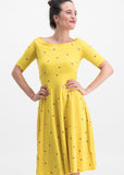Blutsgeschwister Roswitas Dolcevita Dress Yellow Fly Over Alpine 001191221-002