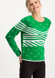 Blutsgeschwister Space Safari Sweater Super Green Dot Green 001193-156_003
