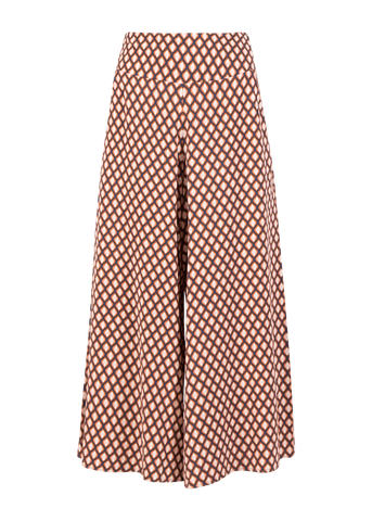 Blutsgeschwister in fully bloom pantalon om shanti 001211-111_003: fijne wijduitlopende broek met grafische print