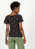 Blutsgeschwister new romance shirt dots of desert 001211-317-005: Zwarte top gemaakt van duurzame viscose