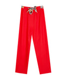 C'est beau la vie ariane pantalon uni large ceinture fant rouge 61CB2PS795-30