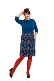 Cissi och Selma Majken kjol abstrakt 21360: comfortabele tricot rok met fantasieplanten print