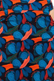 Cissi och Selma Majken kjol abstrakt: Rok met print van fantasieplanten in blauw en rood tinten, ontworpen door de Zweedse ontwerper Alexander Adiels