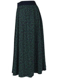 Danefae Chichi skirt dark navy fleurie 70120-3356: rok met brede tailleband