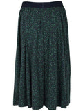 Danefae Chichi skirt dark navy fleurie 70120-3356: blauw/groenige rok