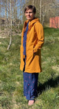 Danefae Jane softshell light amber 10360-2999: comfortabele lange jas met 2 weg rits, ideaal voor op de fiets