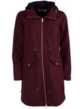 Danefae Marianne softshell dark bordeaux 11574-2830: lange rode jas met 2 wegrits