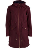 Danefae Marianne softshell dark bordeaux 11574-2830: rode jas met capuchon en grote zakken voor