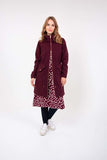 Danefae Marianne softshell dark bordeaux 11574-2830: rode lange jas met 2 weg rits