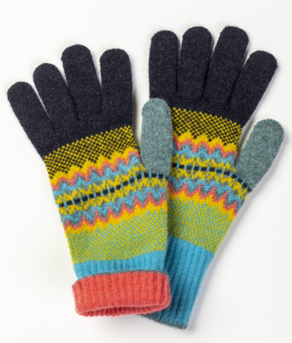 Eribe alba glove moonflower G4060: warme handschoenen van merino wol