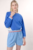 Blauwe sweater met witte vlakken | UVR Berlin FE renjaina
