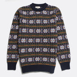 Far Afield fair isle knit snowflake AFKN268: gebreide herentrui met sneeuwvlokken print