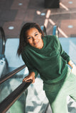 Froy & Dind sweater Lima corduroy green velvet FAW22WT065VX05