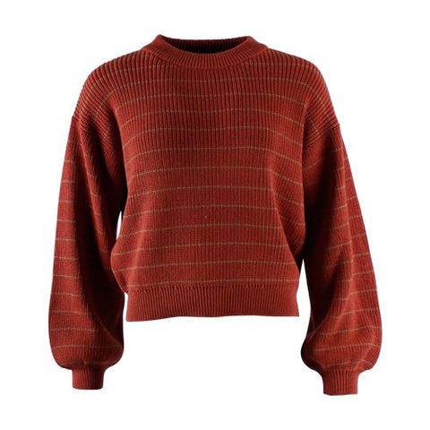 Froy & Dind sweater poppy red-burro stripes FAW22KWT01603